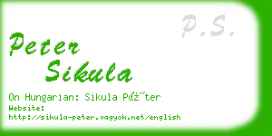 peter sikula business card